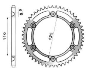 Corona de aluminio 55 dientes