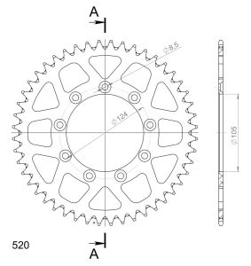Corona de aluminio 52 dientes