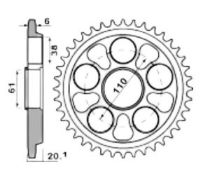 Corona de aluminio 41 dientes