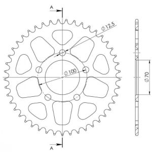 Corona de aluminio 45 dientes