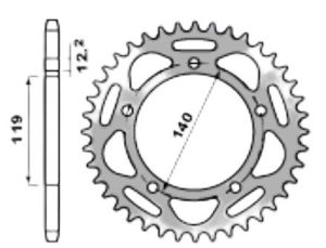 Corona de aluminio 45 dientes