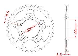 Corona de acero 38 dientes