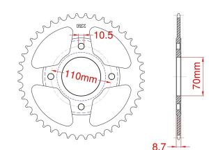 Corona de acero 36 dientes