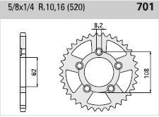 Corona de aluminio 52 dientes